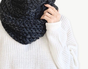 Crochet Pattern | Easy Chunky Ribbed Unisex Infinity Scarf  | THE ANELLO