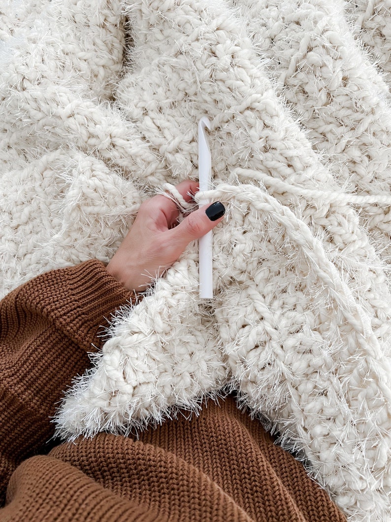 Crochet Pattern Faux Fur Crochet Blanket Throw THE PELOSA Etsy
