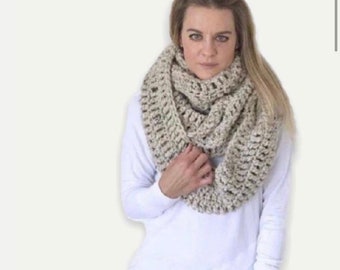 Crochet Pattern | Easy Beginner Giant Blanket Infinity Scarf  | THE COPERTA