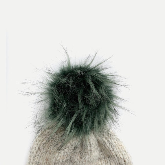 LARGE Faux Fur Pom With Detachable Snap 