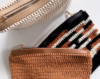 Crochet Pattern | No-Sew Zippered makeup bag clutch | THE SACCA POUCH