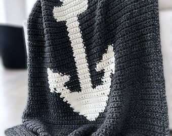 Crochet Pattern | Anchor Motif Blanket Throw Pattern | THE ANCHORA