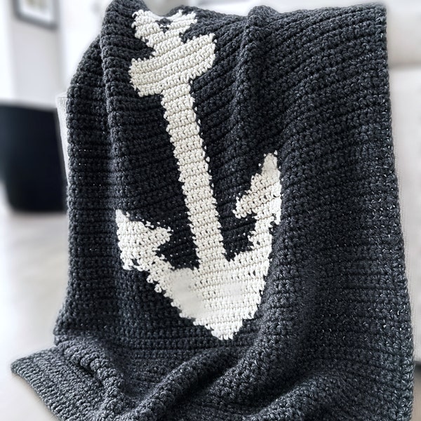 Crochet Pattern | Anchor Motif Blanket Throw Pattern | THE ANCHORA