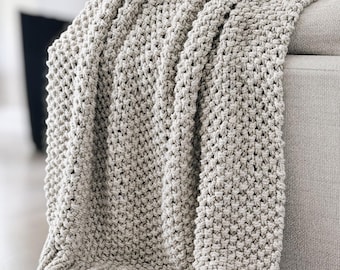 Knitting Pattern | Seed Stitch Blanket Throw Afghan Pattern | 4 finish sizes | THE FALO BLANKET