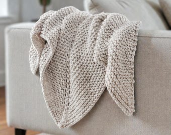 Knitting Pattern | Triangle Eyelet Shawl Wrap Scarf | THE STOLA
