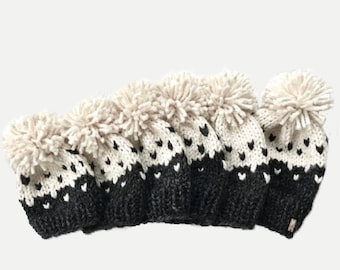 Strickmuster | Grobstrick Color Block Fair Isle Beanie Mützen Set | Neugeborene - Erwachsene | DAS MODELL