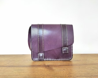 Purple Shoulder Bag, Crossbody Bag, Leather Purse, Gift For Her, Made to Order