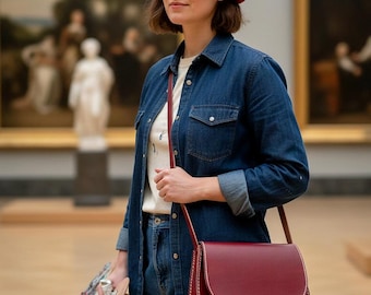 Burgundy Leather Crossbody Purse