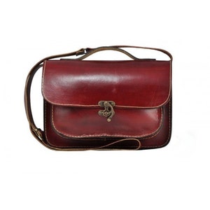 Burgundy Messenger Bag ,Satchel ,Casual Bag ,Leather Daily Bag, Surface Bag ,Leather Tote Bag ,Burgundy Handbag