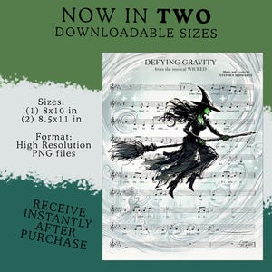 Wicked the Musical | Broadway Gifts | Defying Gravity | Digital Art | Instant Download
