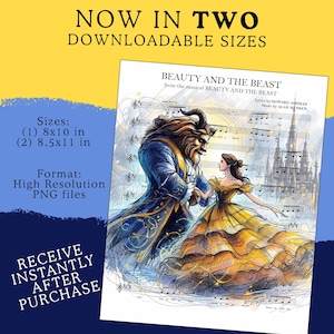 Inspired Wall Art from Beauty and the Beast the Musical | Unique Theatre Art | Broadway Gift | Digital Print | PNG Instant Download