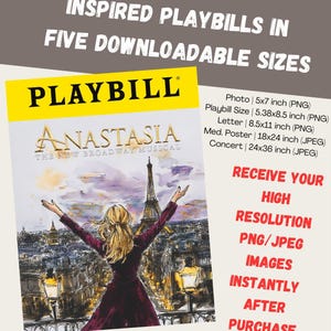 Anastasia the Musical | Playbill Inspired Theatre Art | Broadway Gift | Digital Print | Instant Download | Disney Princess