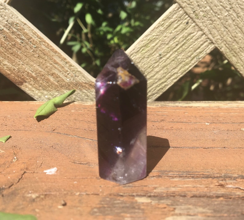 1.75 Inch Fluorite Point Fluorite Crystal Tower Obelisk Generator Wand Gift