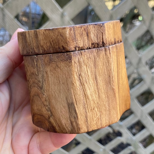 Log Shaped Wooden Box, Natural Wood Trunk Gift