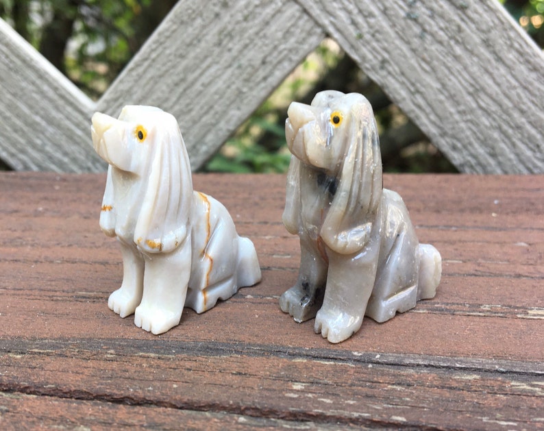 Carved Stone Dog Soapstone Totem Animals Spirit Animal Gift Etsy