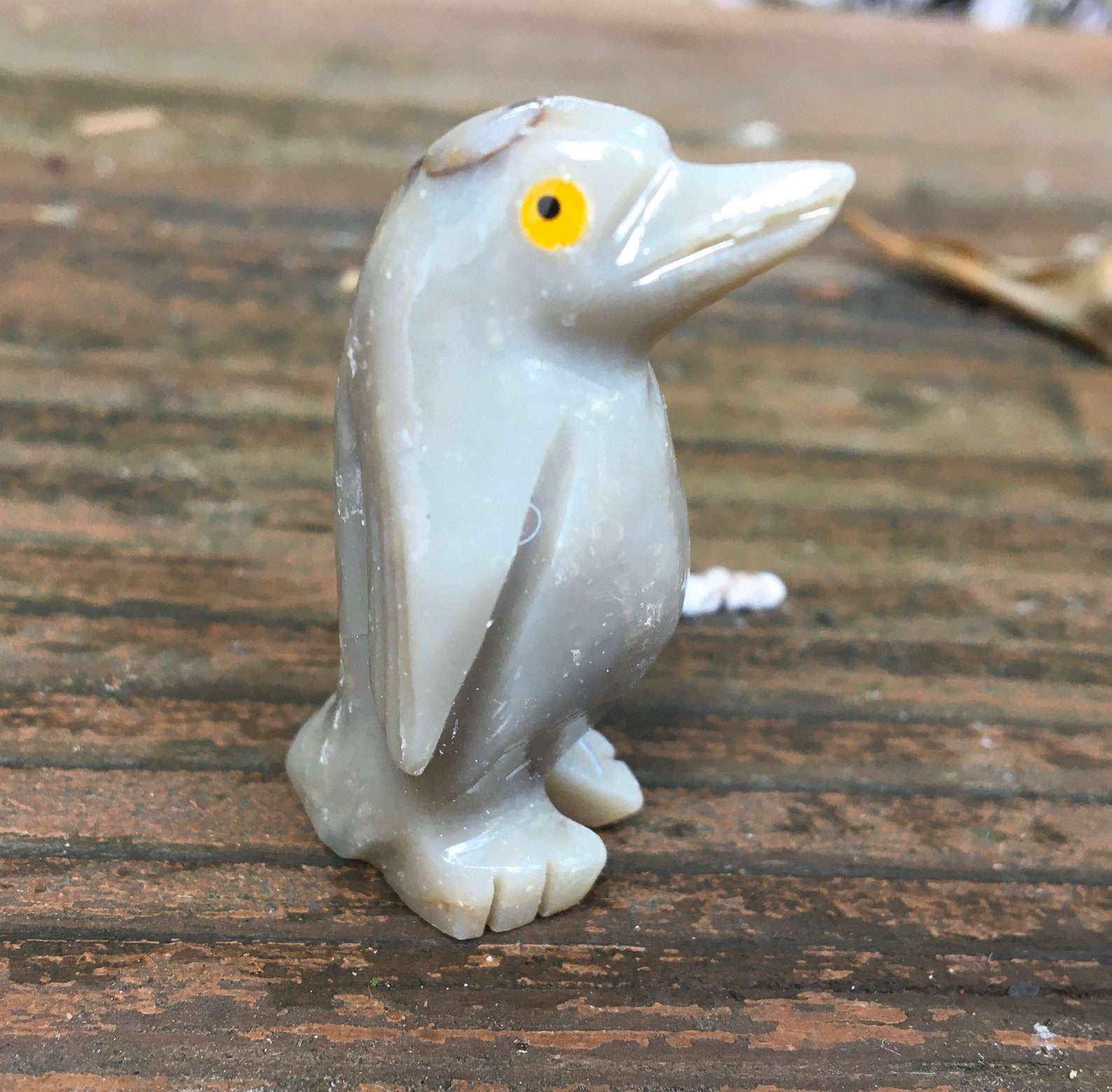 Carved Stone Penguin Soapstone Totem Animal Spirit Animal Etsy