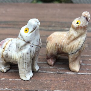 Carved Stone &quot;Howling&quot; Wolf, Soapstone Totem Animal, Spirit Animal Gift