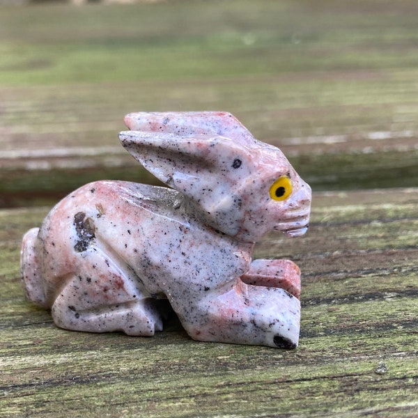 Carved Stone Rabbit, Soapstone Totem Animal, Bunny Spirit Animal Gift