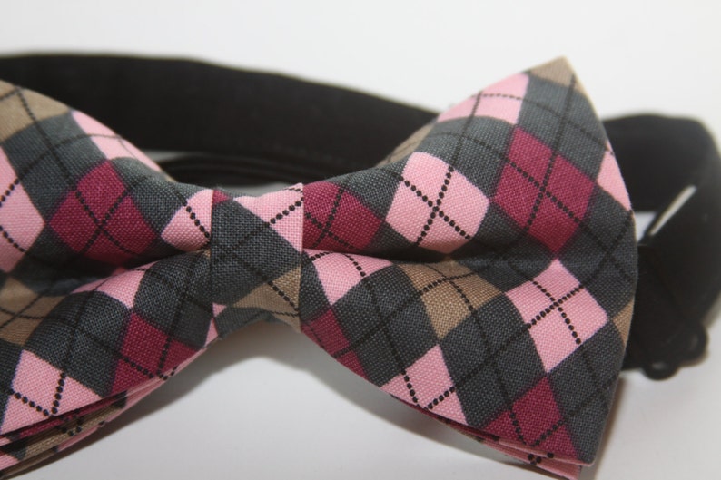 Pink and Grey Argyle Reversible Headband argyle headband image 5