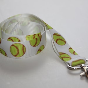 Softball Lanyard, Ribbon, Lanyard, ID Badge Key Holder, Sports Lanyard, Coach Lanyard, Break Away Lanyard, Novelty Gift,