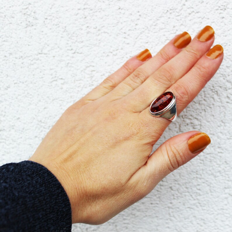 Chunky real statement baltic amber ring Honey or green amber options gemstone amber jewellery Genuine Amber is set in sterling silver 925