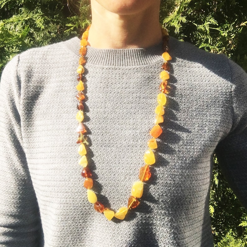 comes in a lovely gift box Amber Jewellery NEW Long Honey-mix baltic amber Necklace Necklace