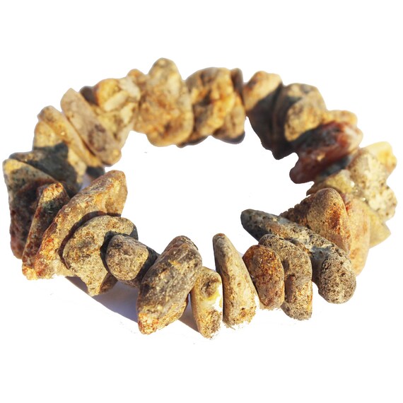 Pulsera De Ambar Baltico Gris Sin Pulir Diseno Clasico Una Etsy