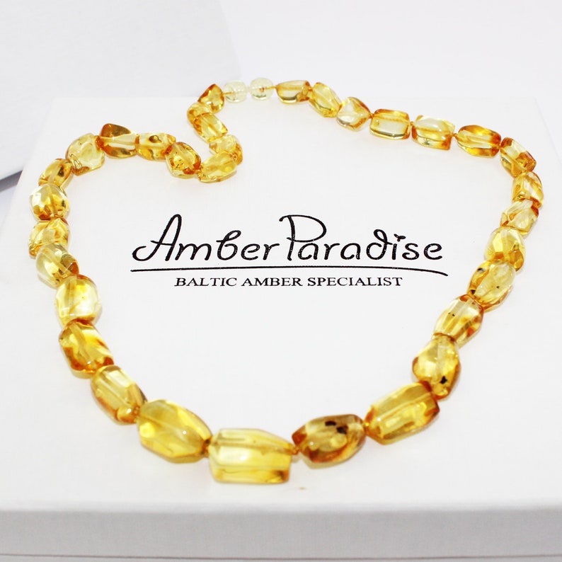 Elegant Baltic amber necklacecollar is made using the finest pieces of baltic honey amber.