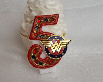 Hero woman birthday candle, keepsake candle, anniversary candle, custom candle, number candle