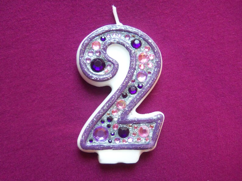 Pink and Purple Birthday Candle Keepsake Candle Anniversary Etsy