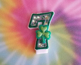 Shamrock Birthday candle, keepsake candle, anniversary candle, custom candle, number candle
