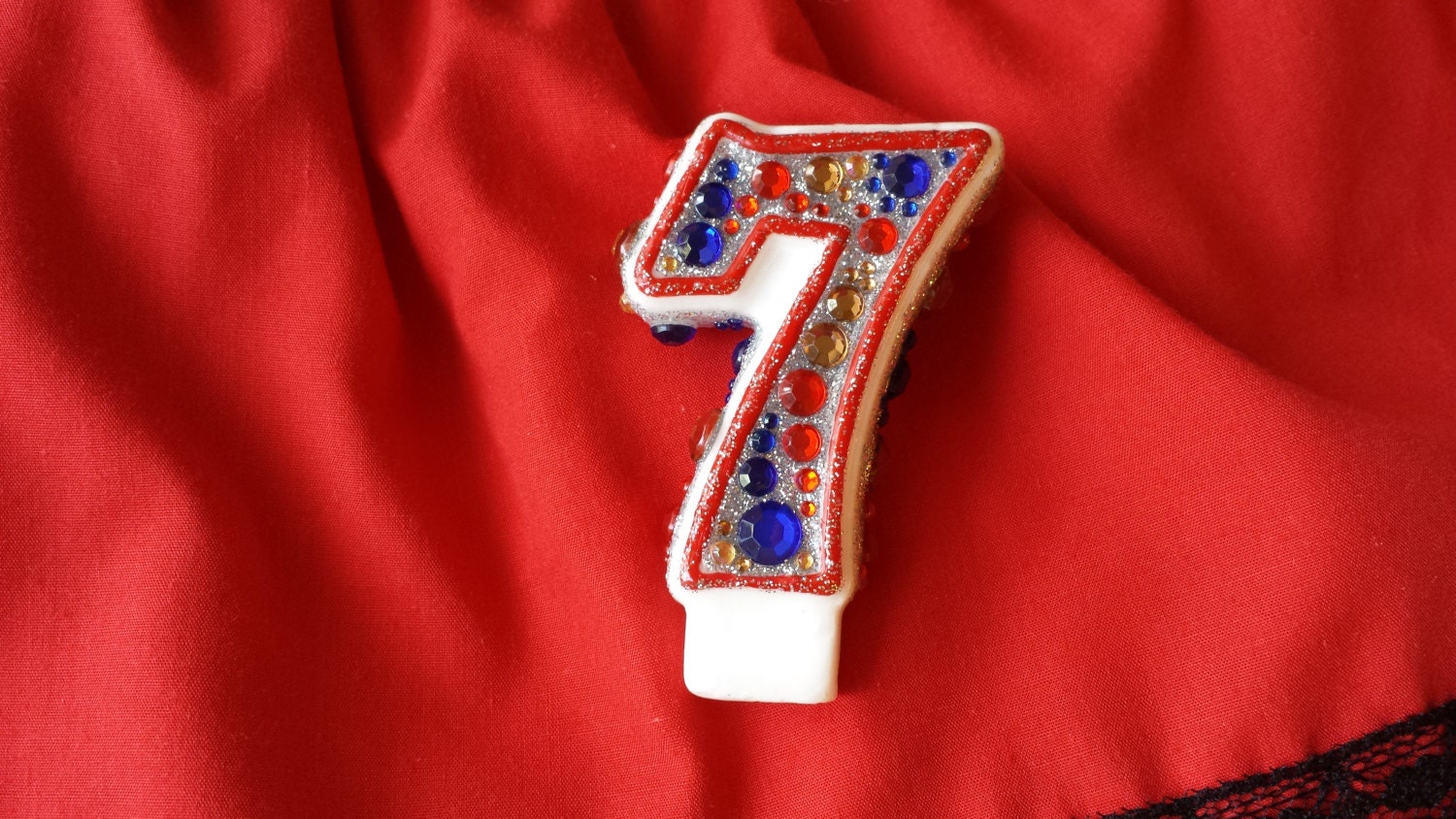 Red Blue and Gold Birthday Candle Keepsake Candle | Etsy