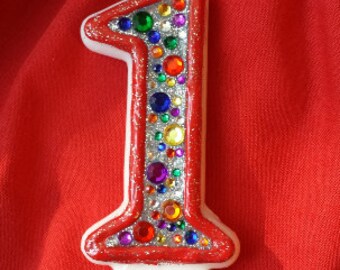 Rainbow birthday candle, keepsake candle, anniversary candle, custom candle, number candle