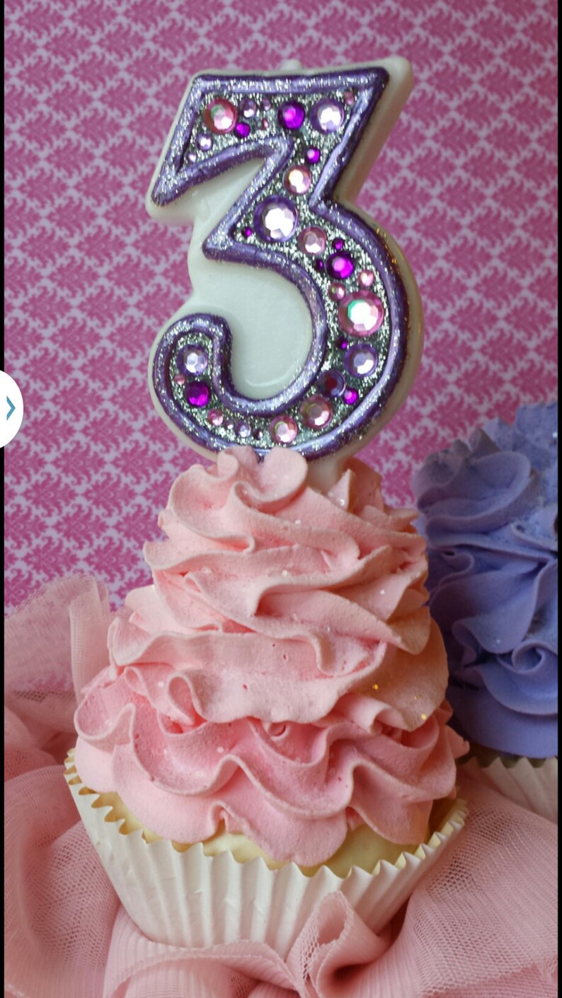 Pink and Purple Birthday Candle Keepsake Candle Anniversary Etsy