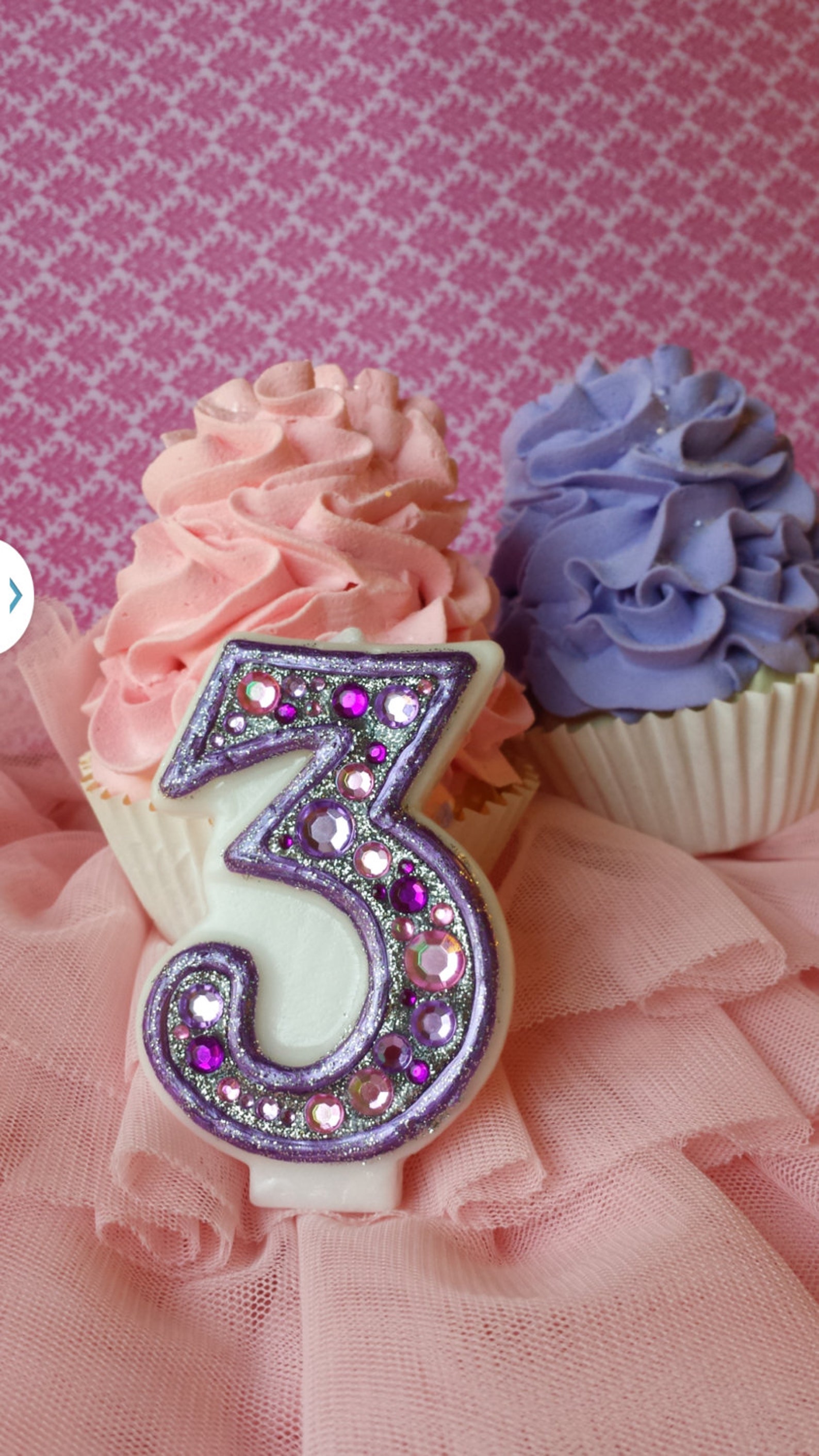 Pink and Purple Birthday Candle Keepsake Candle Anniversary Etsy
