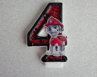 Paw Patrol, rescue pups, birthday candle, keepsake candle, anniversary candle, custom candle