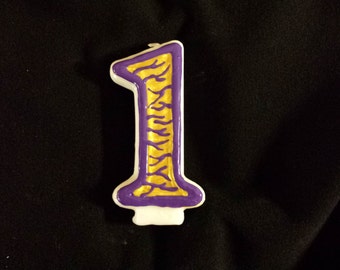 LSU birthday candle, keepsake candle, anniversary candle, custom candle