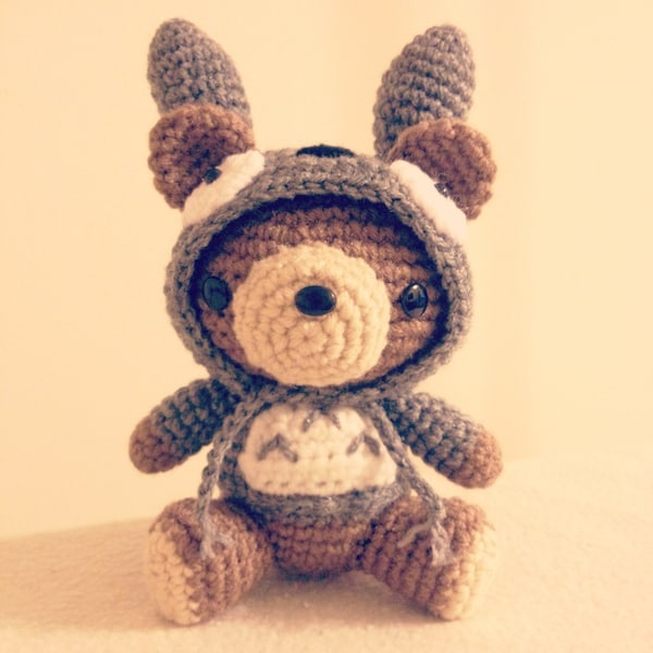 Totoro kostuum hoodie beer PDF - Amigurumi haakpatroon