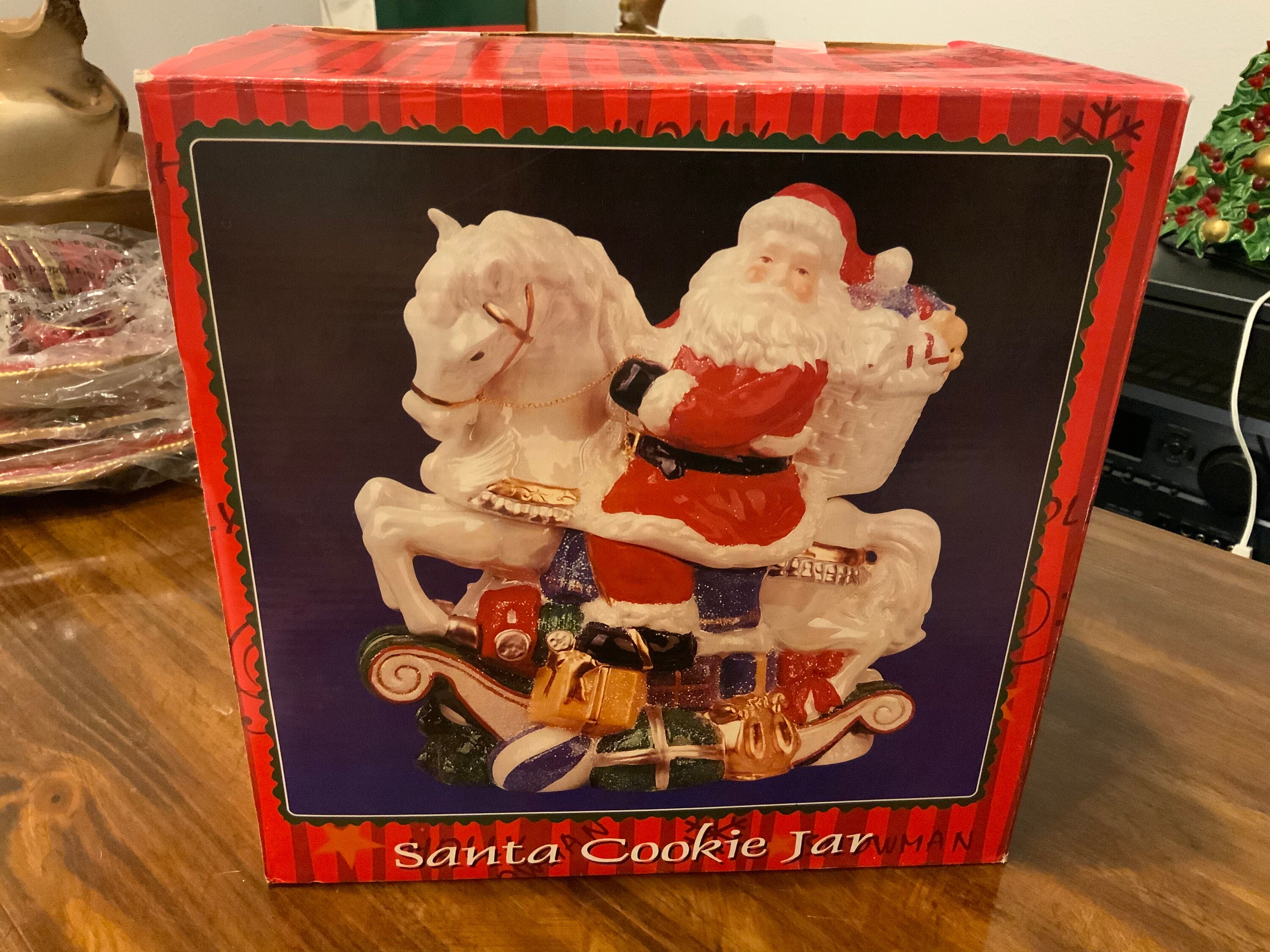 Rare Vintage Cracker Barrel Christmas Cookie Jar Santa en Etsy