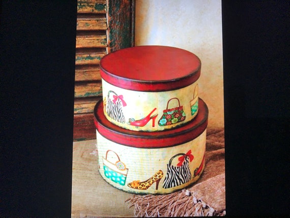 Primitive Shabby Chic Purses Shoes Round Nesting Primitive Shabby Chic Purses Shoes, Round Nesting Boxes