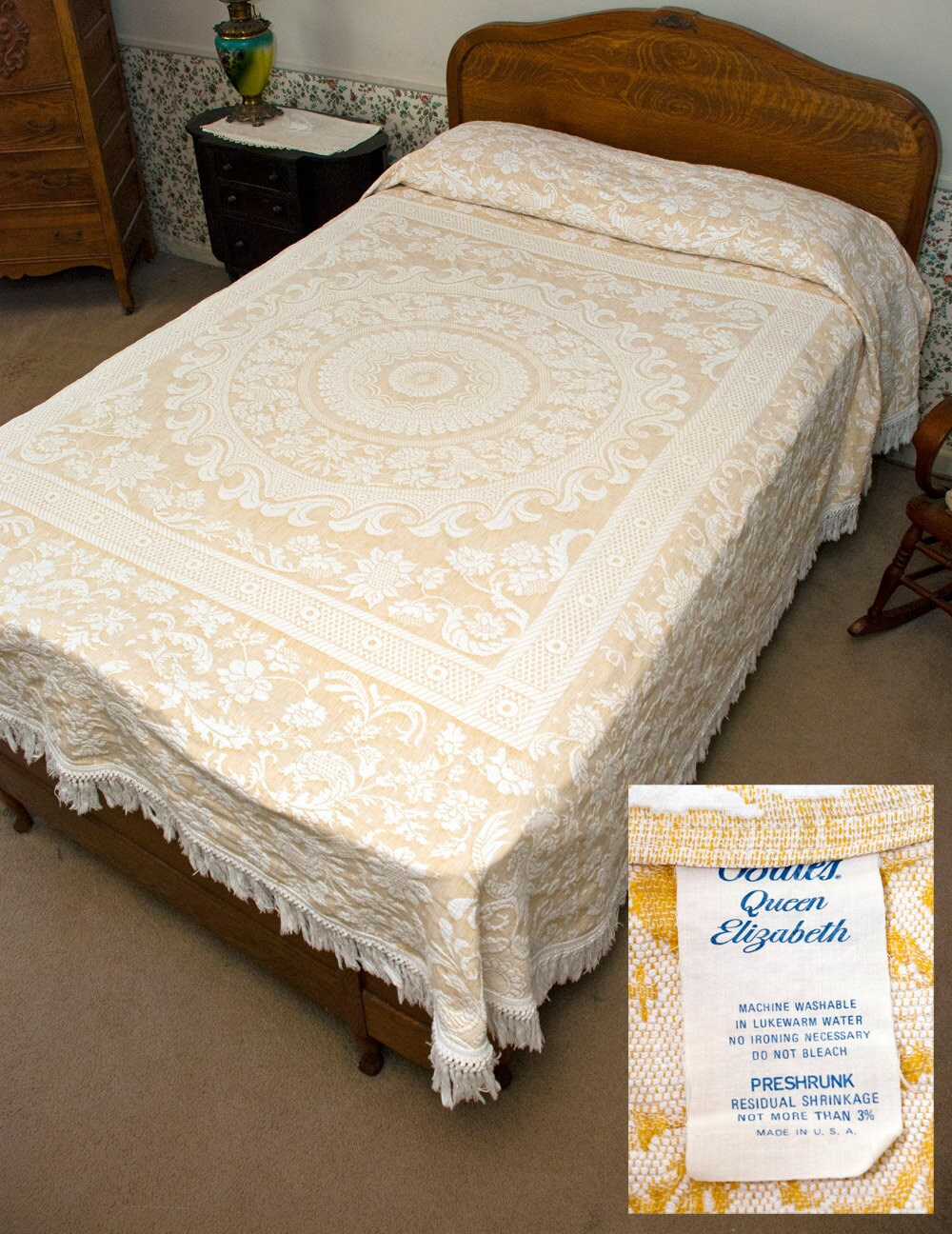 Vintage Bates Queen Elizabeth Bedspread. Full Size Matelasse Etsy