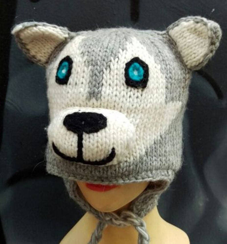 Dog hat for kids Knit Ear flap Beanie cute adult hats gift Etsy