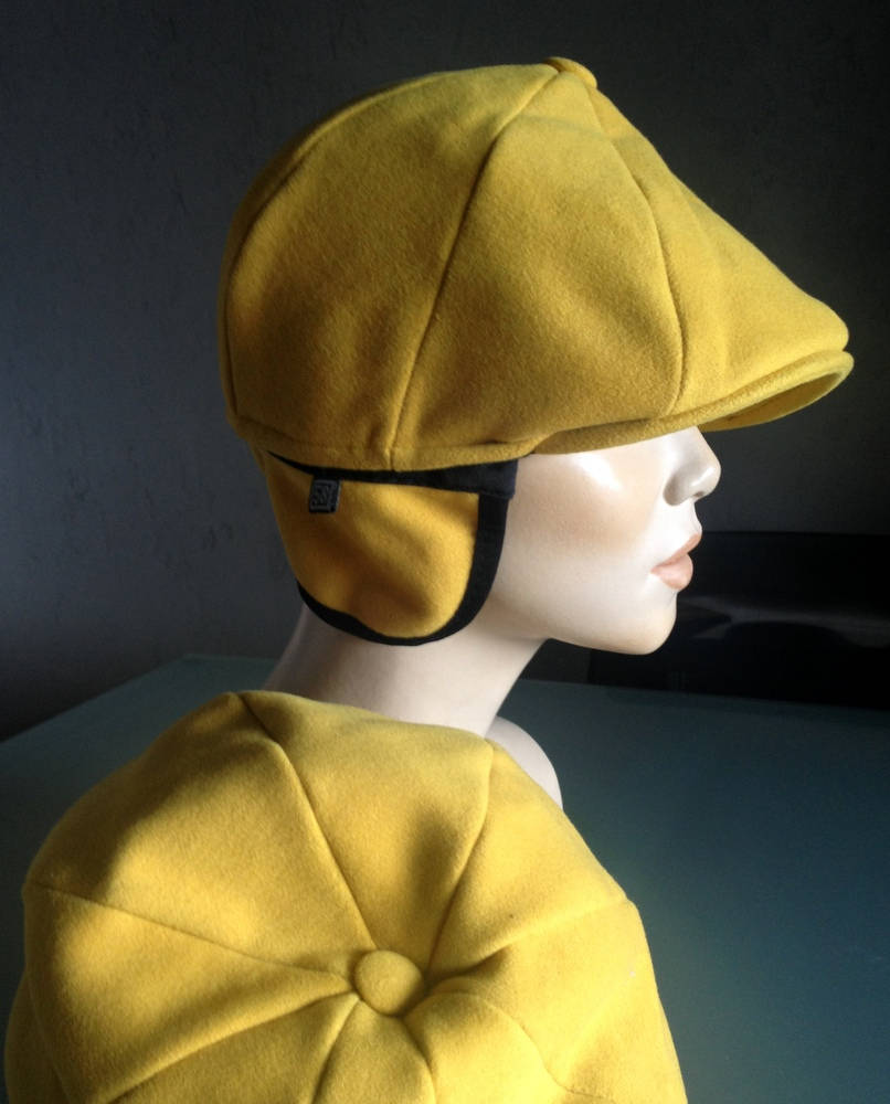 Yellow Newsboy cap handmade hat eight piece hats Newsboy | Etsy