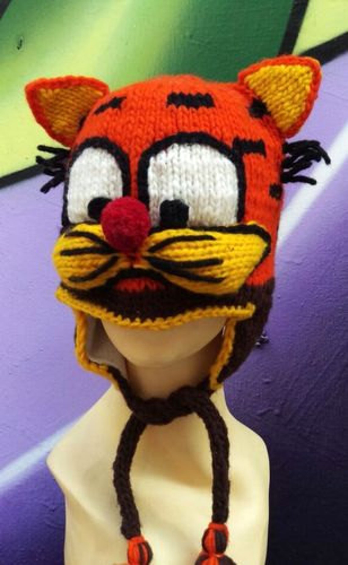 Tiger Hut Tier Mütze stricken Katzenmütze süße Mütze Hut | Etsy