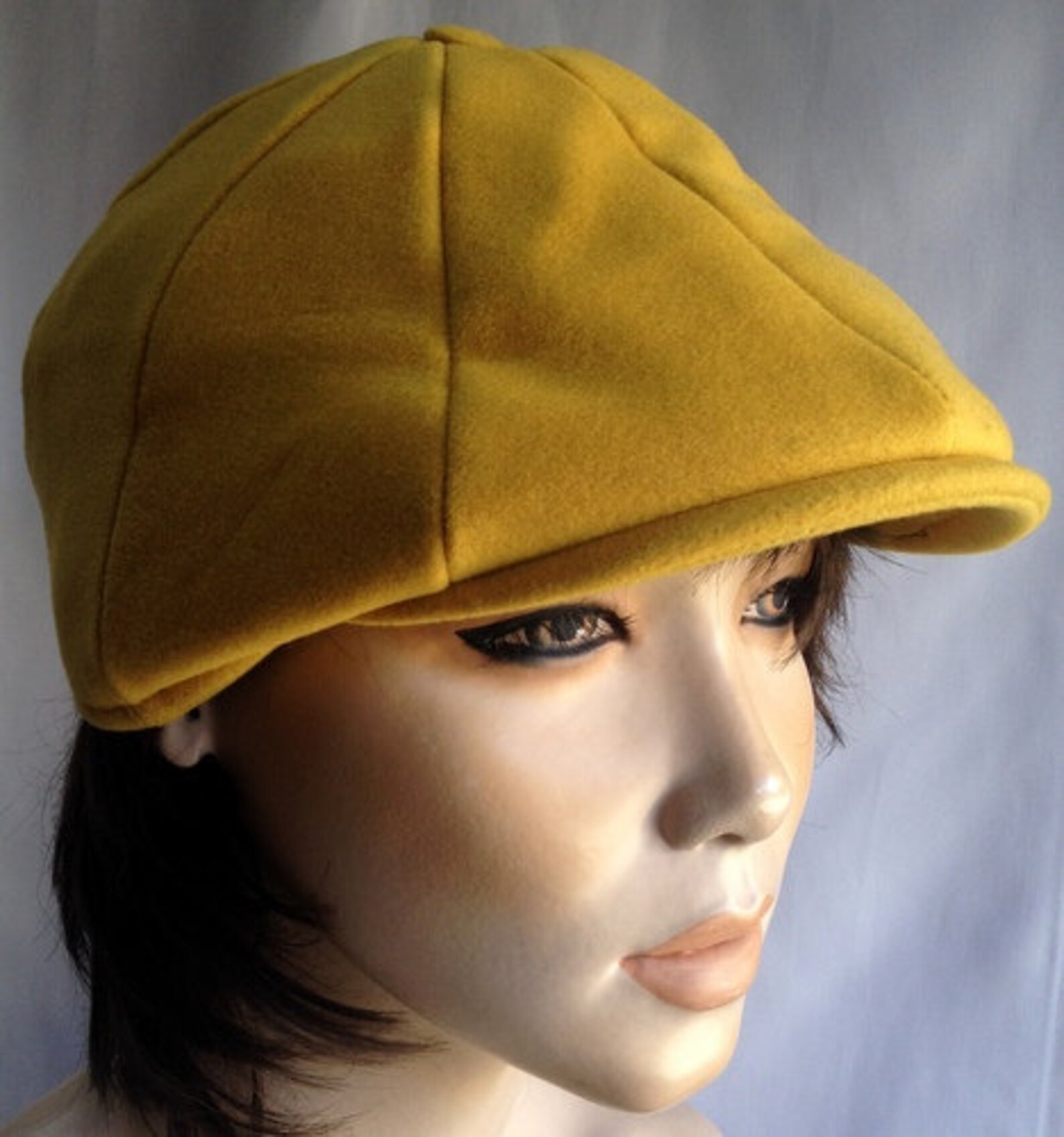 Yellow Newsboy Cap Handmade Hat Eight Piece Hats Newsboy - Etsy