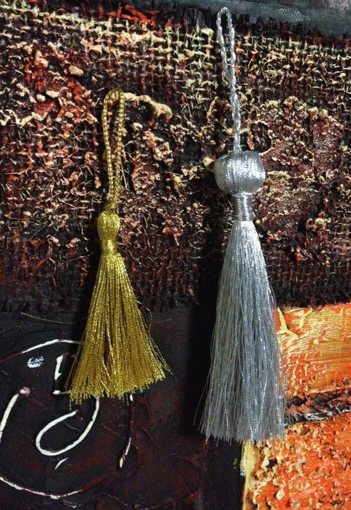 Metallic GOLD Tassel Metallic Color Short Tassel ART Thread Etsy