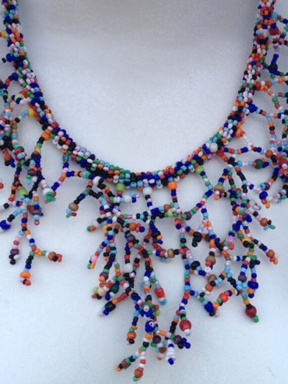 Women's Beaded Necklace Bohemian Handmade Jewelry Ethnic | Etsy