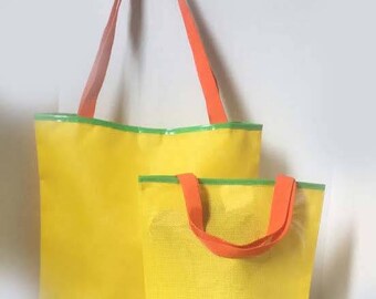 Yellow Mesh Totebag - a multiple choice of sizes