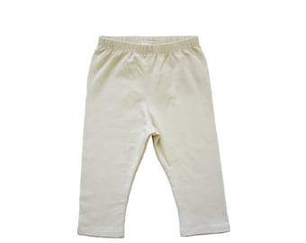 Organic baby Leggings. unbleached natural. organic baby pants. unisex baby pants.Handmade in USA