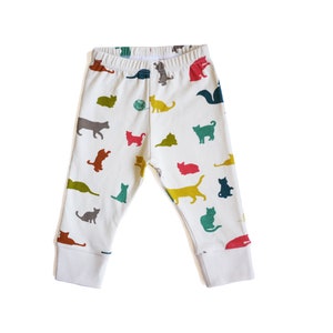 ORGANIC cats multi pants, unbleached natural handmade in USA image 1